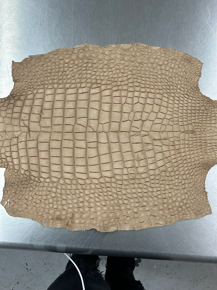 Alligator Skin Belly Suede Beige 38cm/Gr4/0915851
