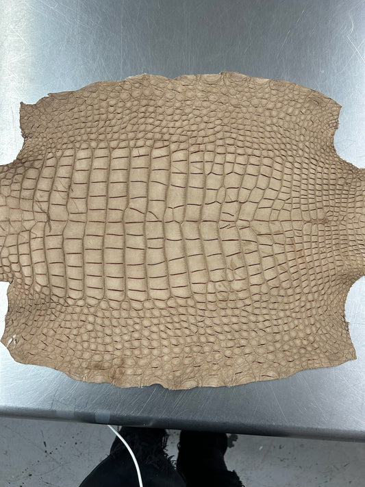 Alligator Skin Belly Suede Beige 38cm/Gr4/0915851