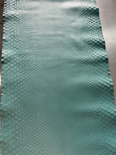 Python Skin Front Cut Bleached Matte Teal